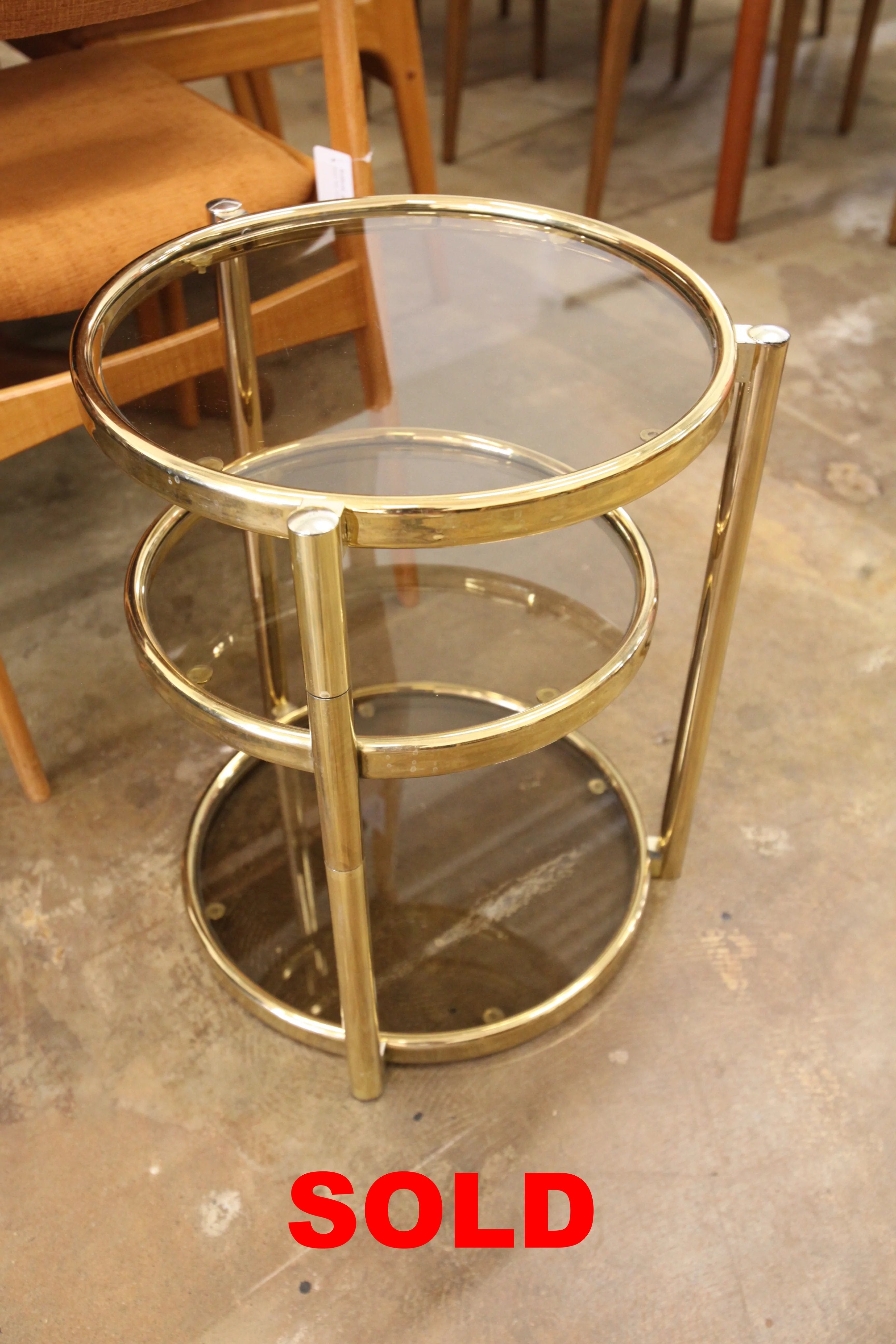 Lowry side table antique brass