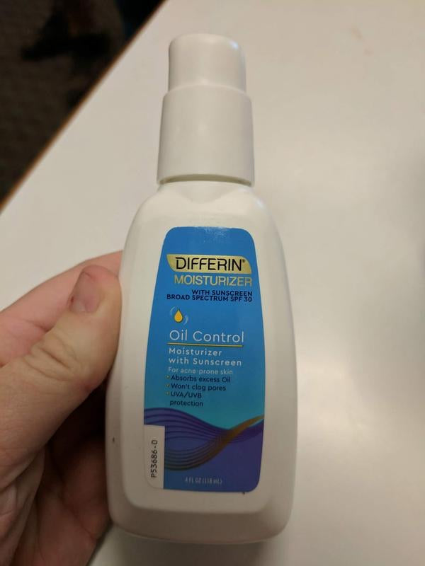 differin oil control moisturizer with sunscreen ingredients