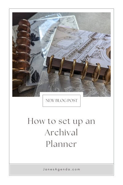 Setting up an archival planner from scratch