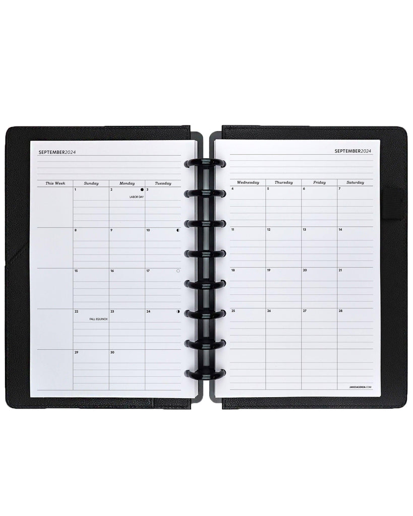 Month on 2 Pages Planner Calendar Refill – Sunday Start