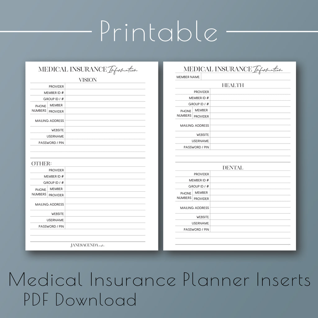 Medical Health Planner, Minimalist Leaves