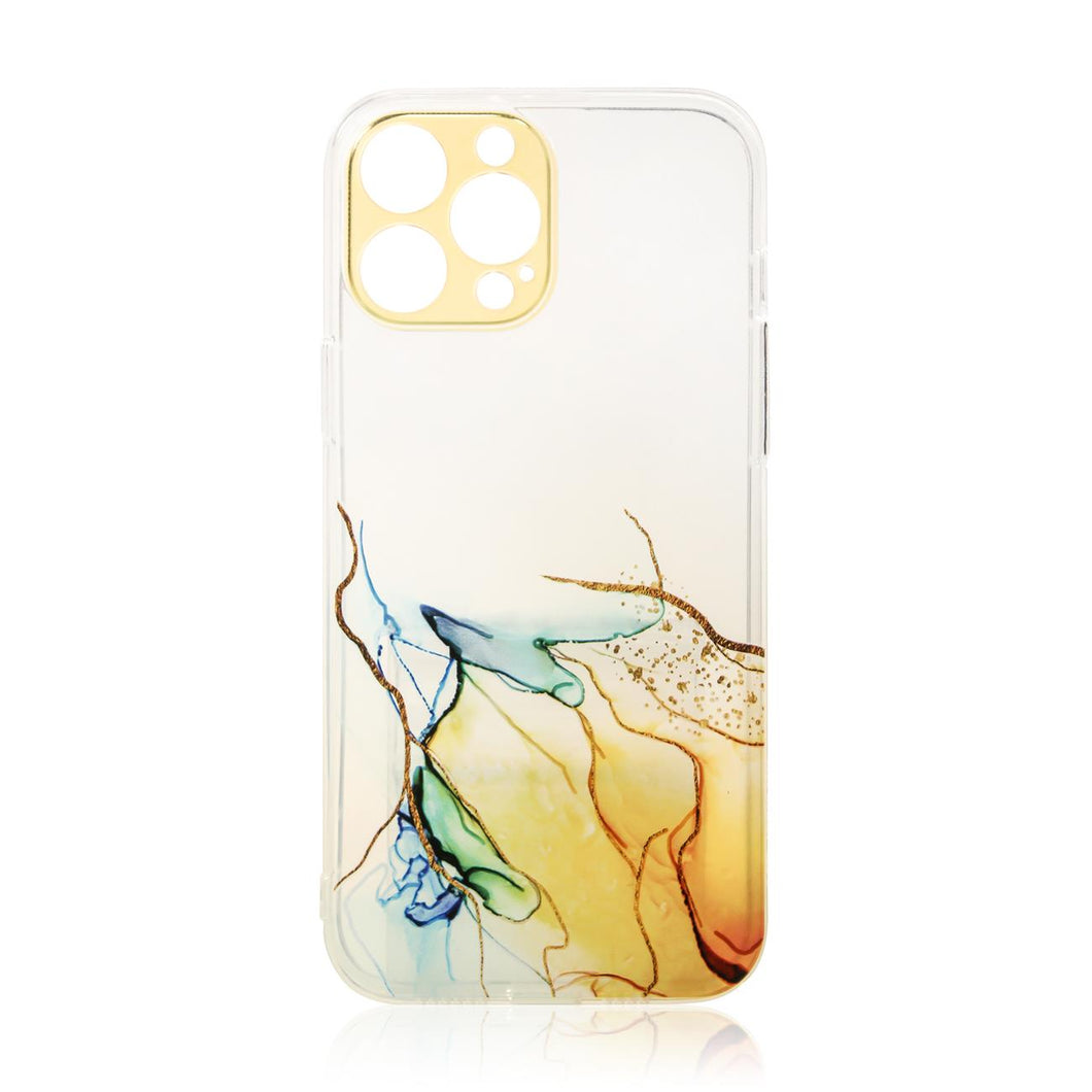 Marble Case for iPhone 12 Pro Max Gel Cover Orange Marble - TopMag