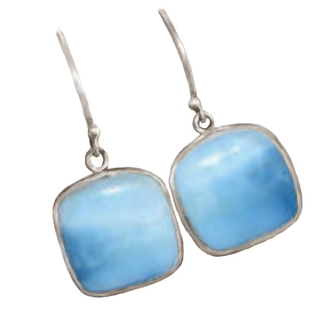 Yotreasure | Natural Larimar Solid 925 Sterling Silver Stud Earrings