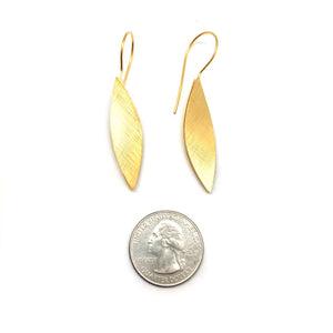 Slim & Leafy Marquise Crystal Earrings in 14K Gold for Brides – Poetry  Designs