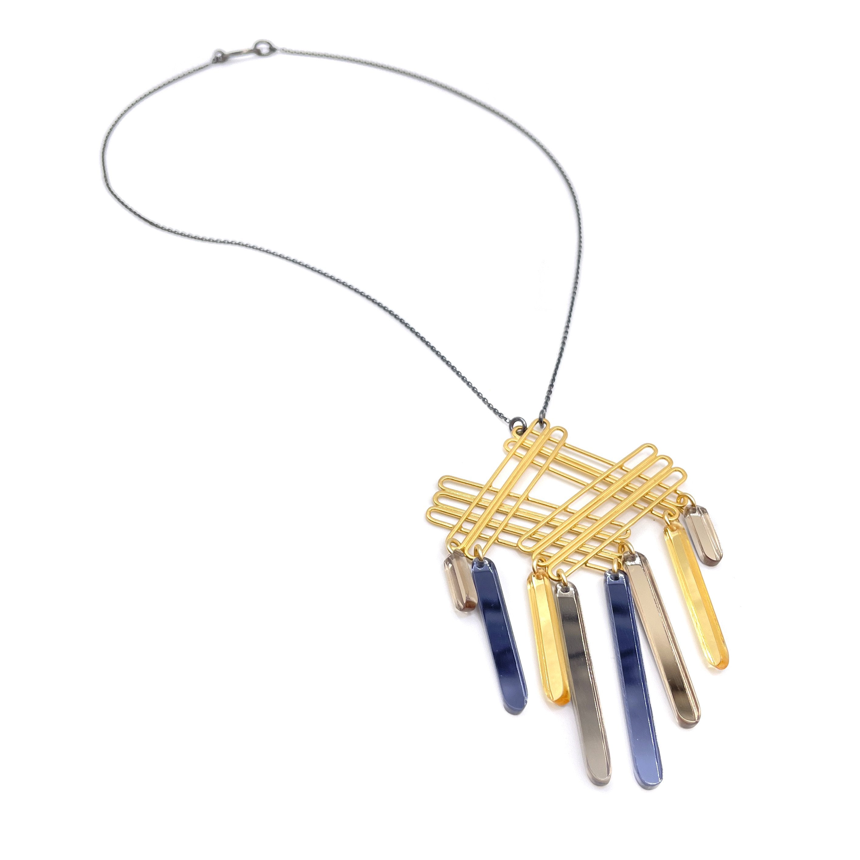 Gold Stack Metallic Fringe Necklace
