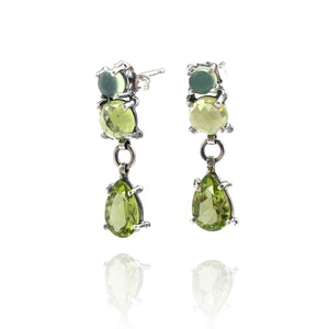 Green 3 Line earrings-Earrings-Joanna Gollberg-Pistachios