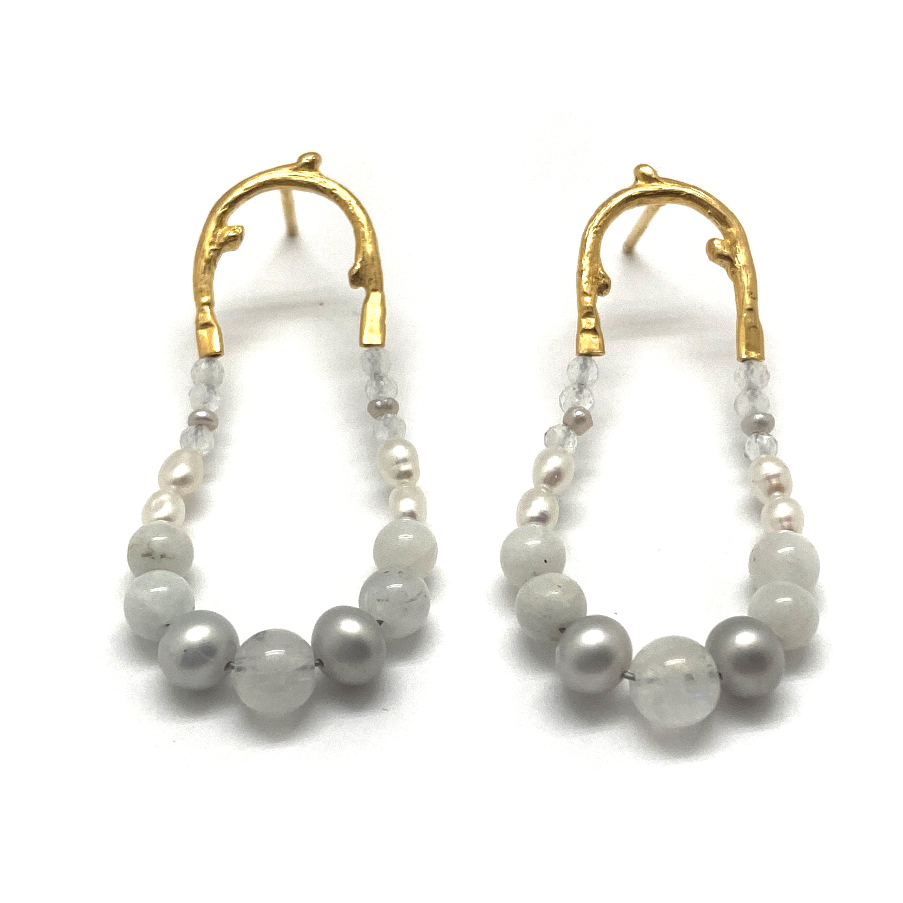 Medium White Maxima Earrings