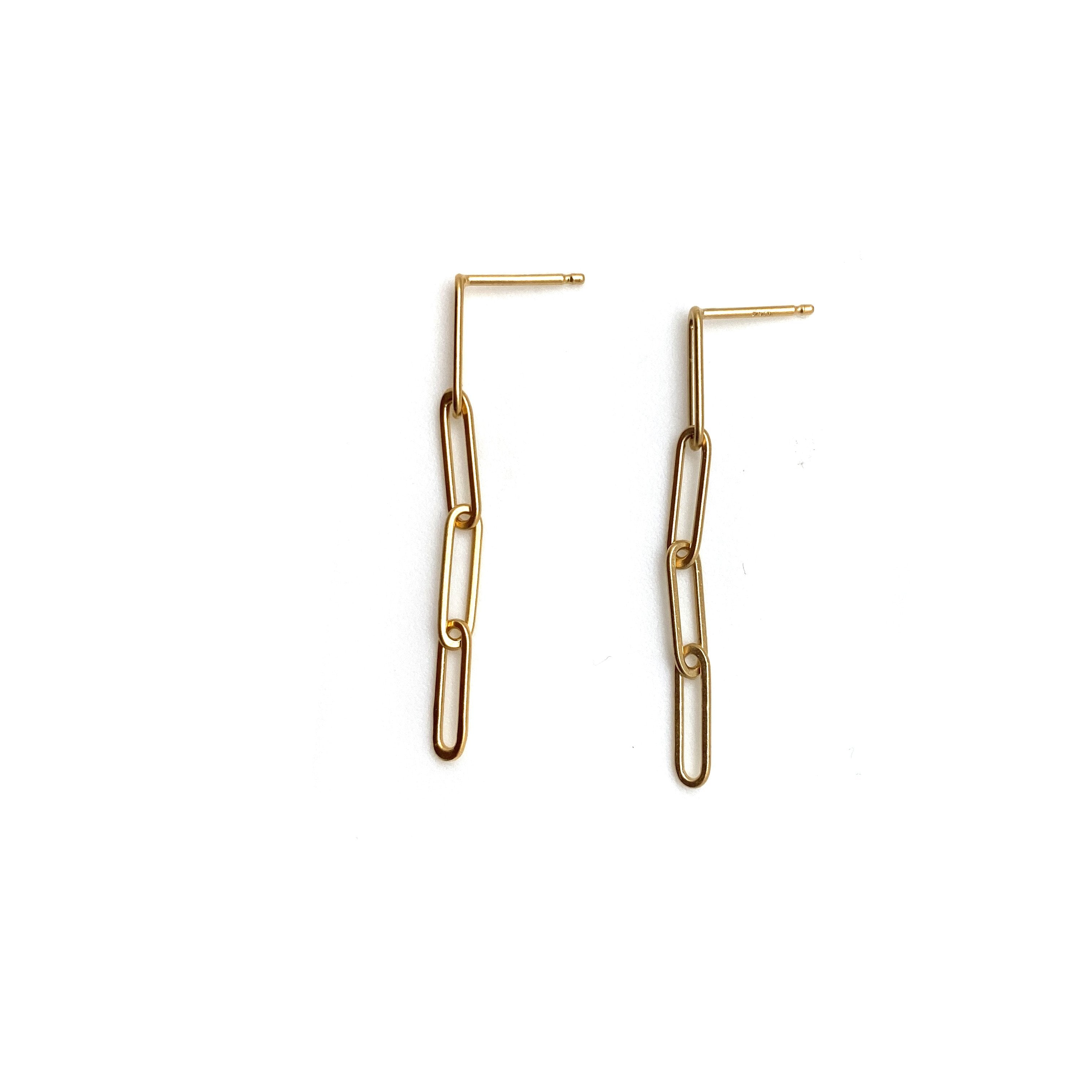 Mini Gold Four-Link Earrings