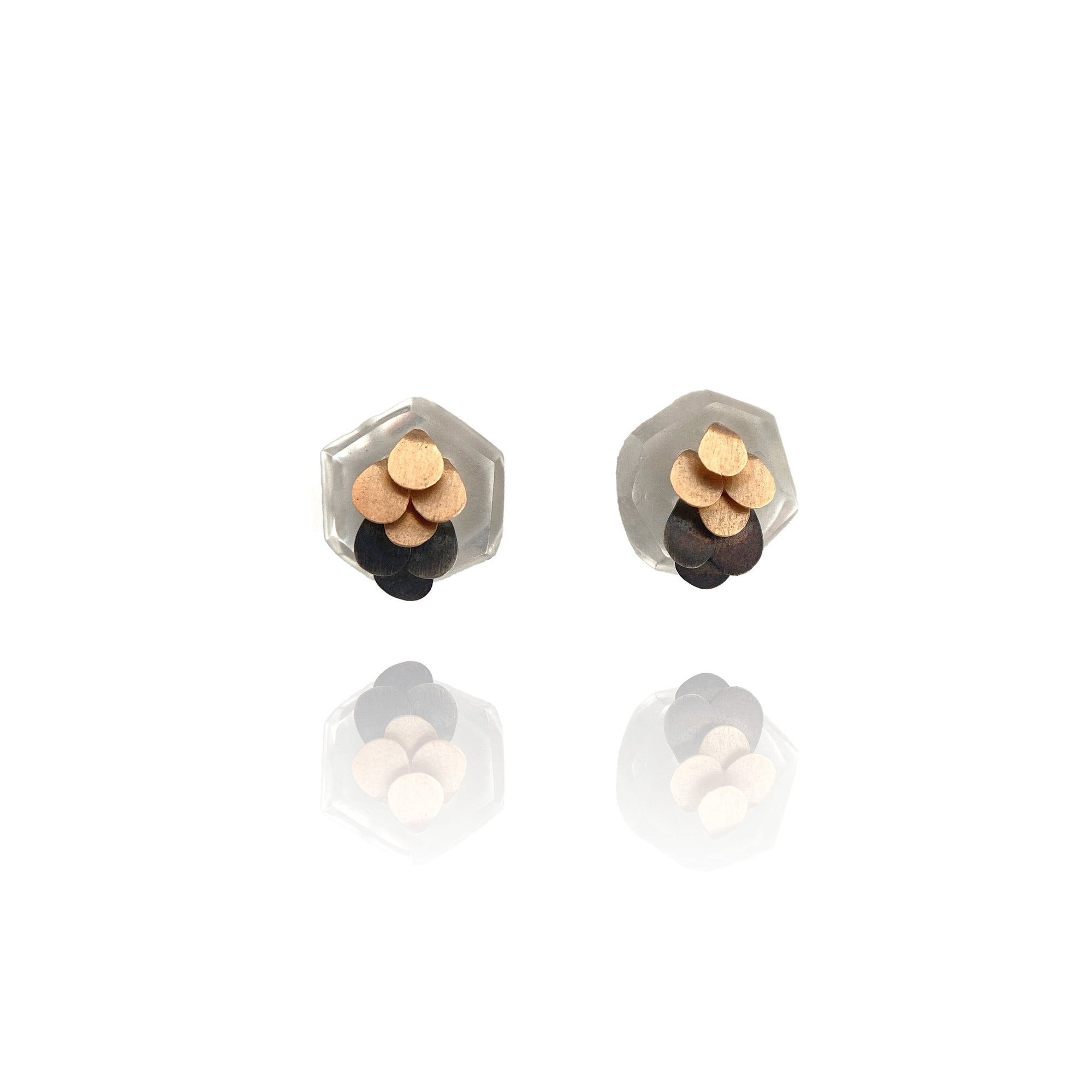 Electric Yellow Mini 3-stone single stud earring – Hi June Parker