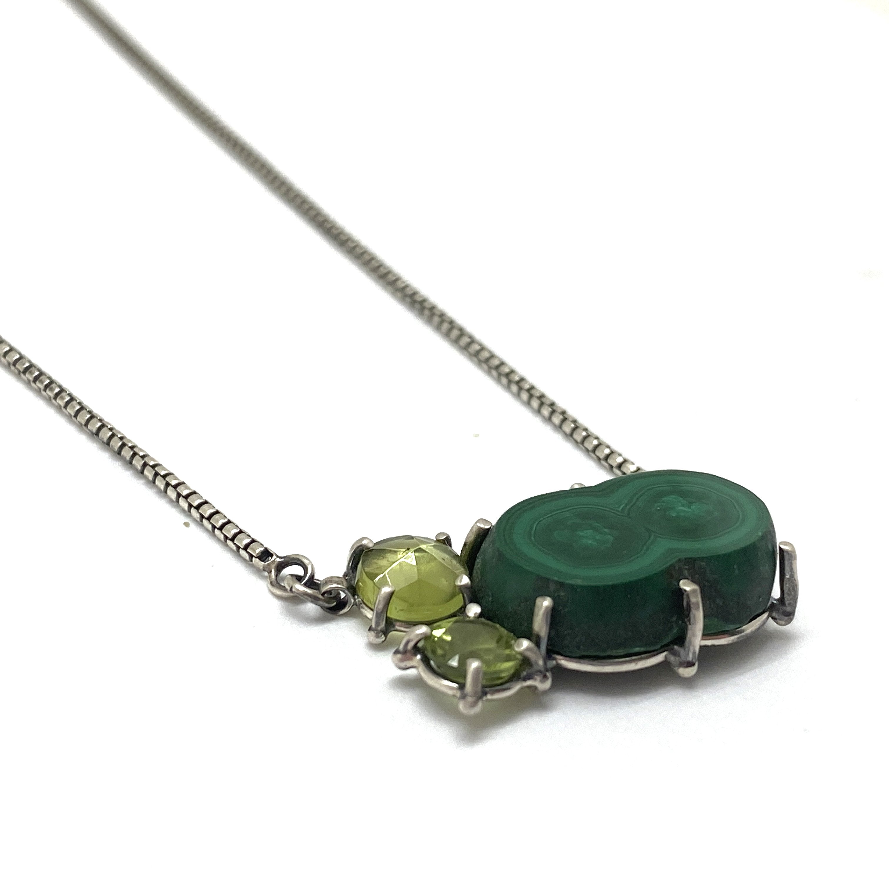 Peridot and Malachite Pendant