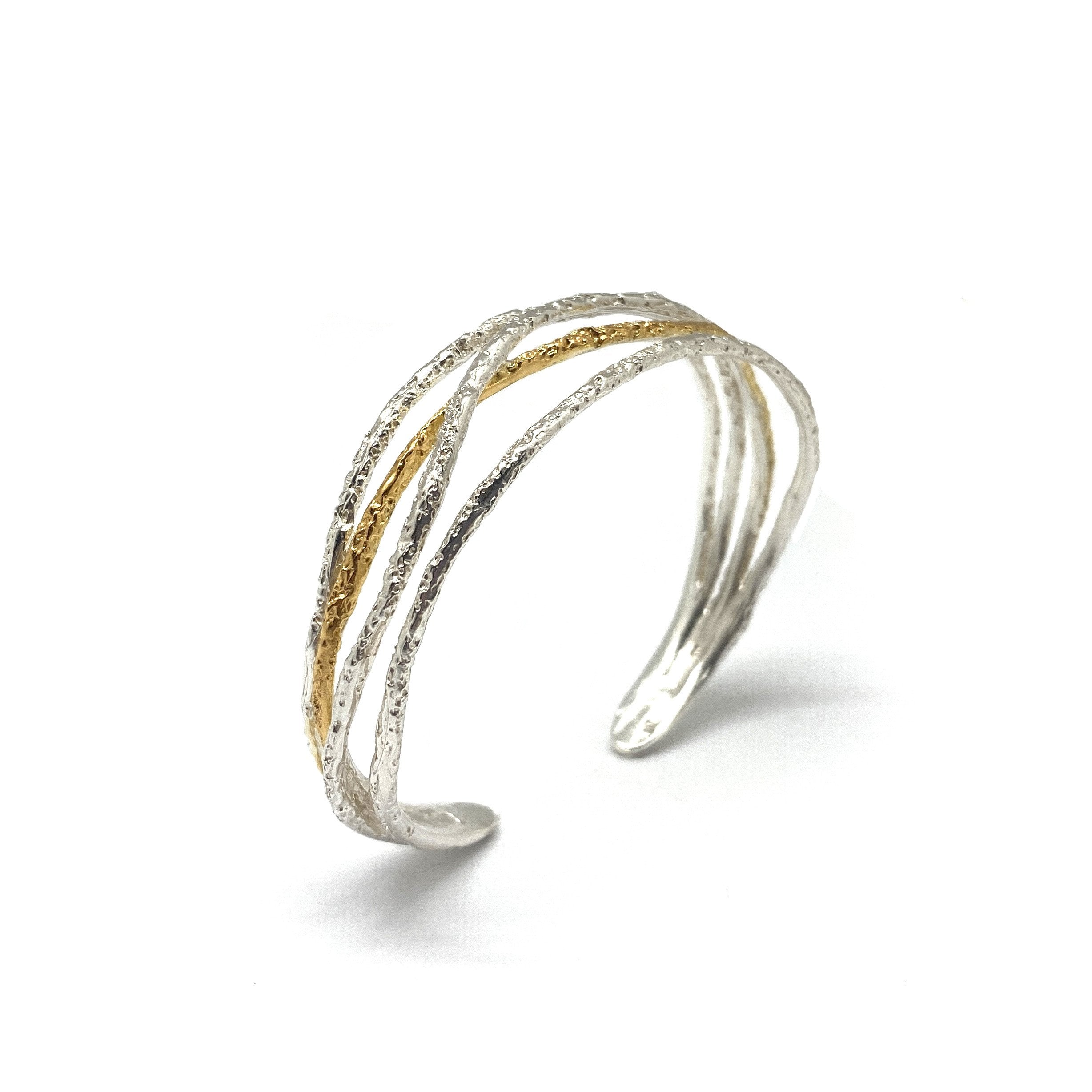 Silver and Gold Wrap Cuff