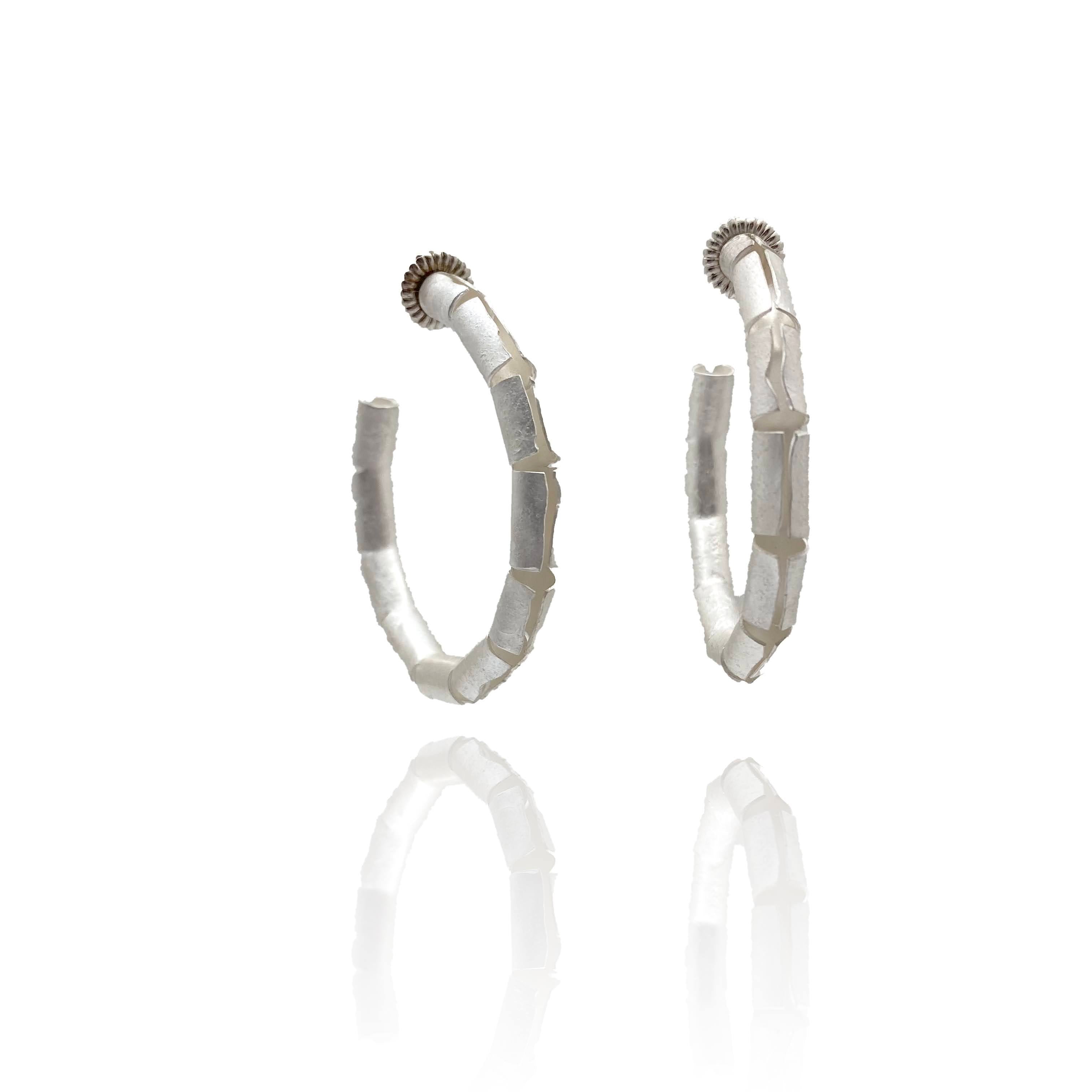 Sliced Silver Hoops