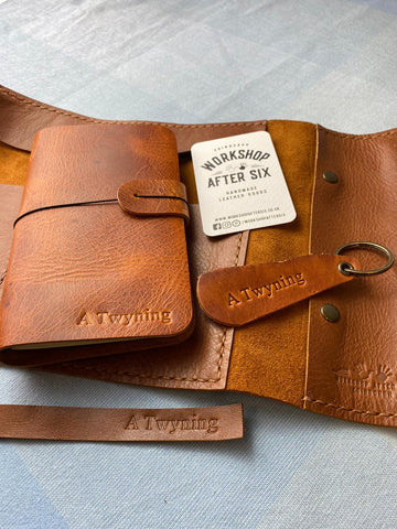 handmade tan leather products