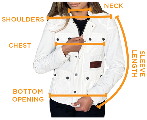 Women's McCoy Jacket - Size Chart - Tobacco Motorwear