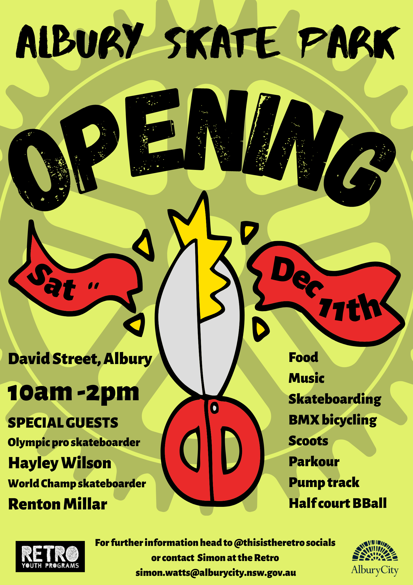 Albury Skatepark opening flyer