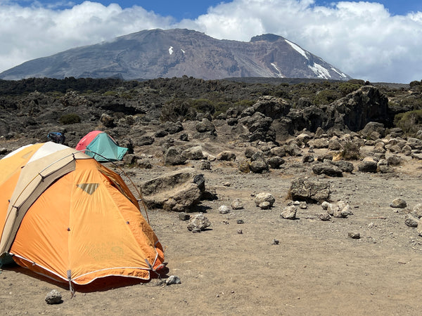 Our tents with Kibo in the background