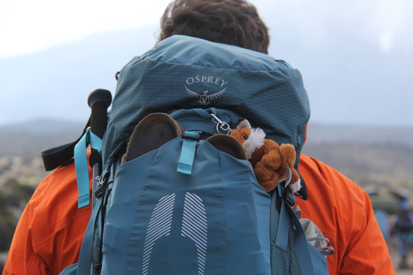 Alex had a little fox attached to his backpack (for Team Fox)
