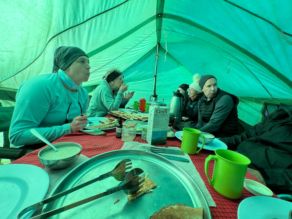 Breakfast in the Mess Tent
