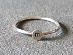 Initial Stacking Ring | Silver Sculptor