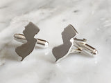 Sterling Silver NJ State Cuff Links | Silver Sculptor