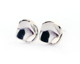 Sterling Silver Square Curled Stud Earrings | Silver Sculptor