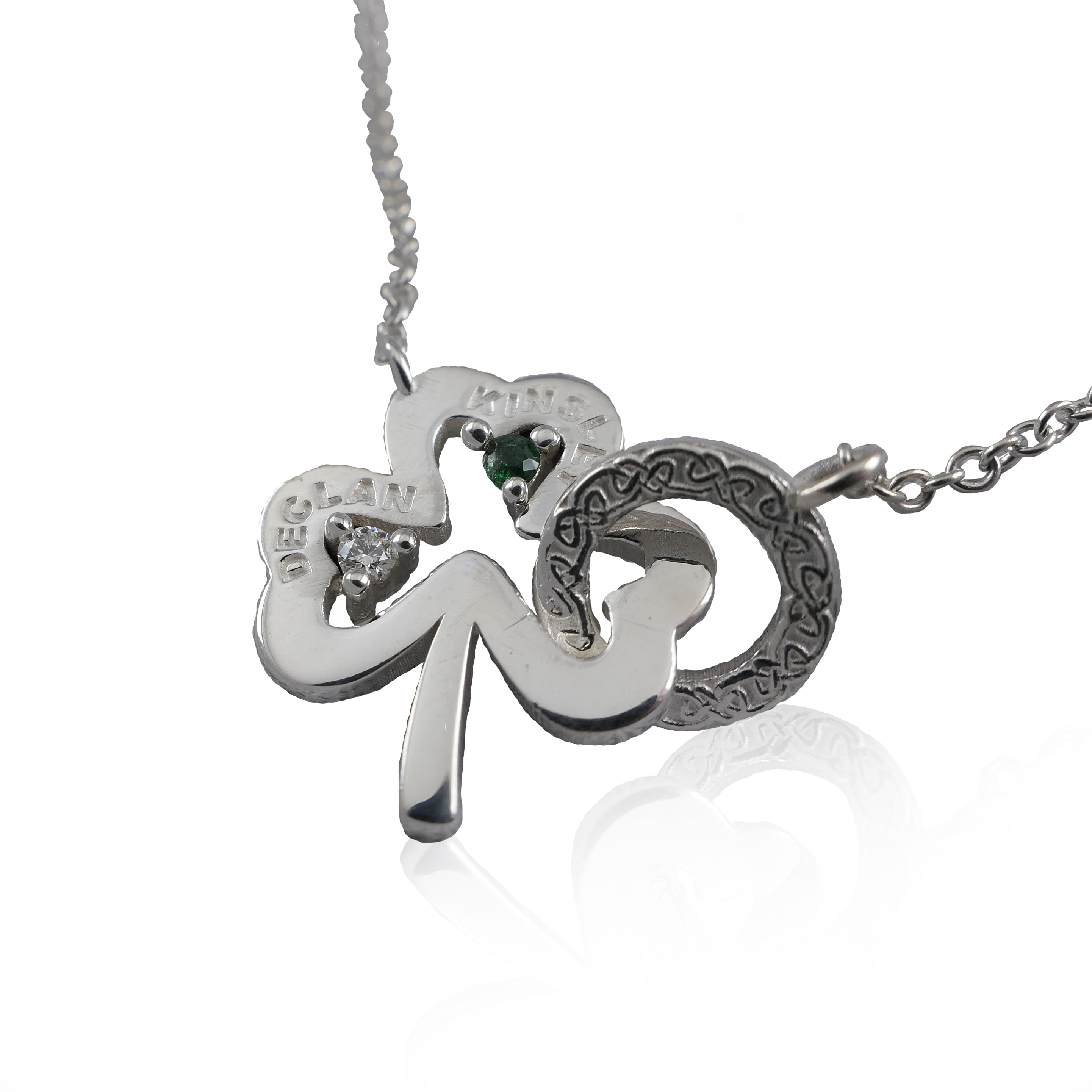 Sterling Silver Birthstone Shamrock Necklaces