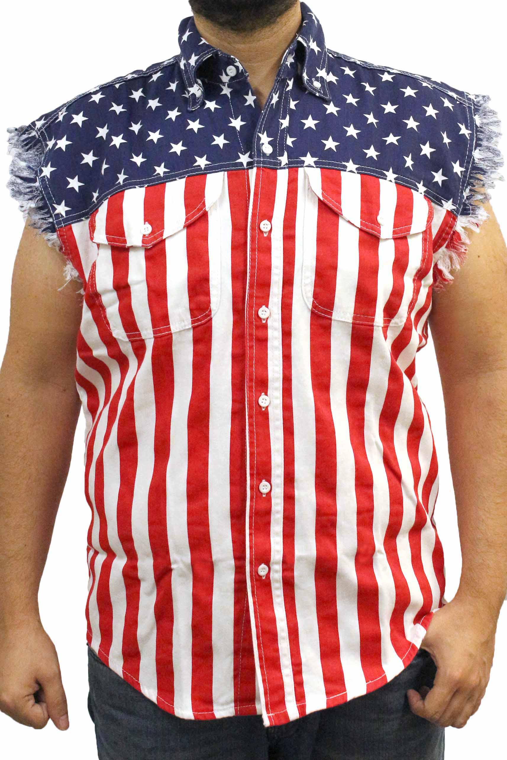 american flag denim shirt