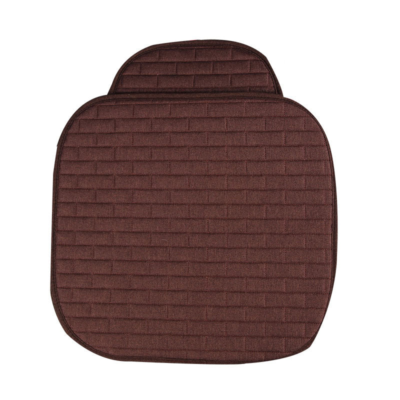 Breathable Flax Car Front Seat Cushion Car Interior Seat Cover Cushion Pad for Auto Supplies Brown