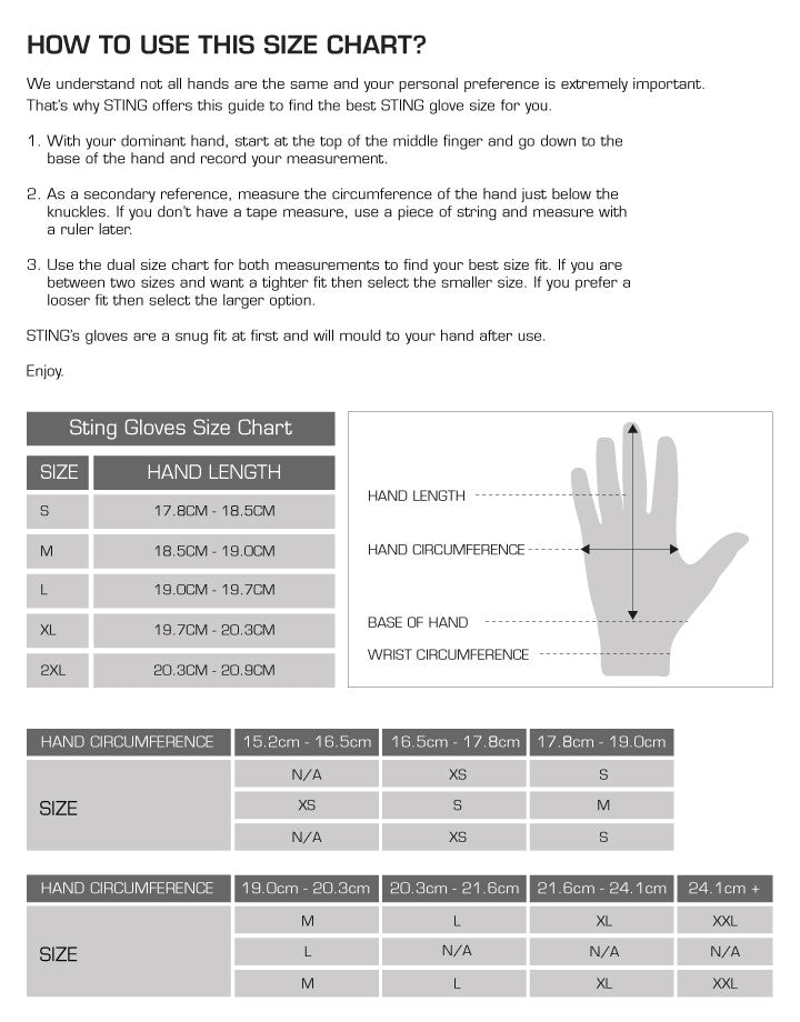 Sizing Chart – Manatee