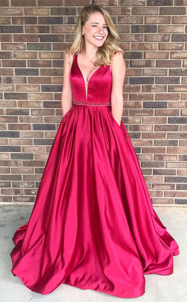 2019 A Line Prom  Dress  with Pockets  For Teens BPD0505 