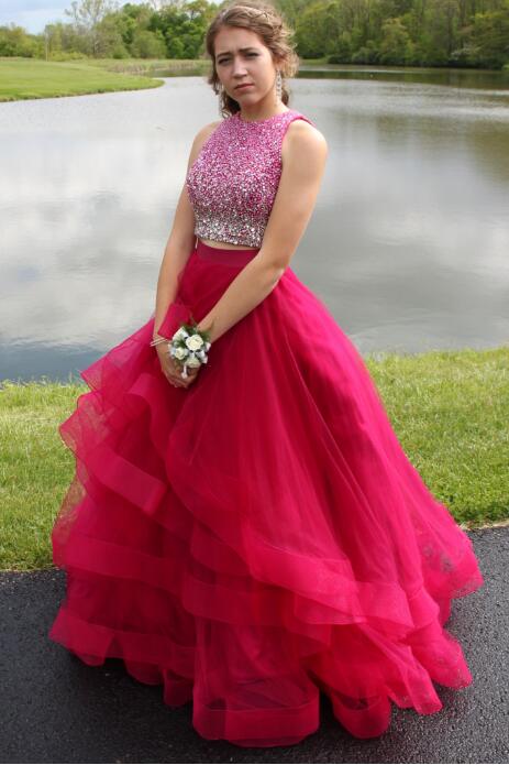 hot pink graduation dress