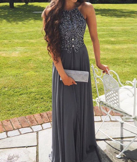 charcoal gray formal dress