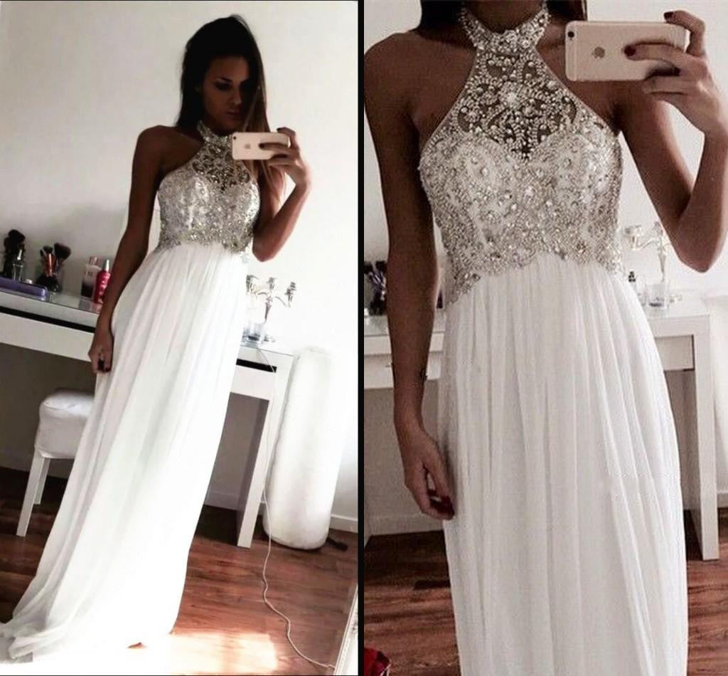 white graduation dress long