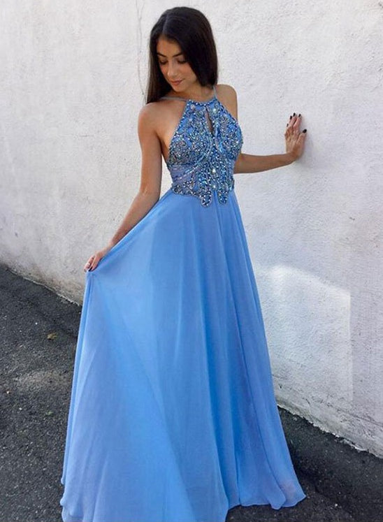 baby blue prom gown