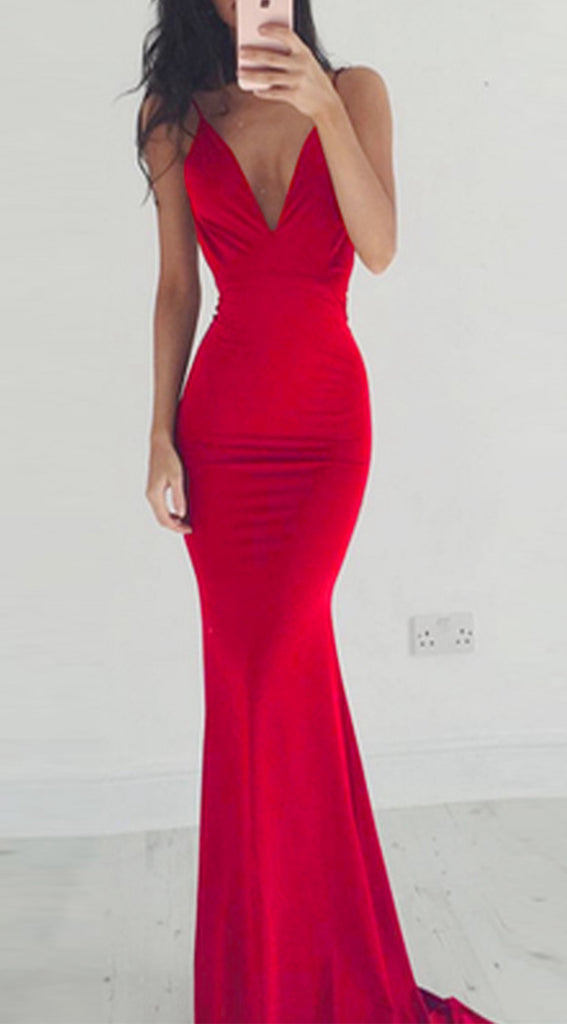 red sexy formal dress