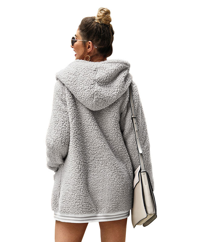 hooded fuzzy jacket