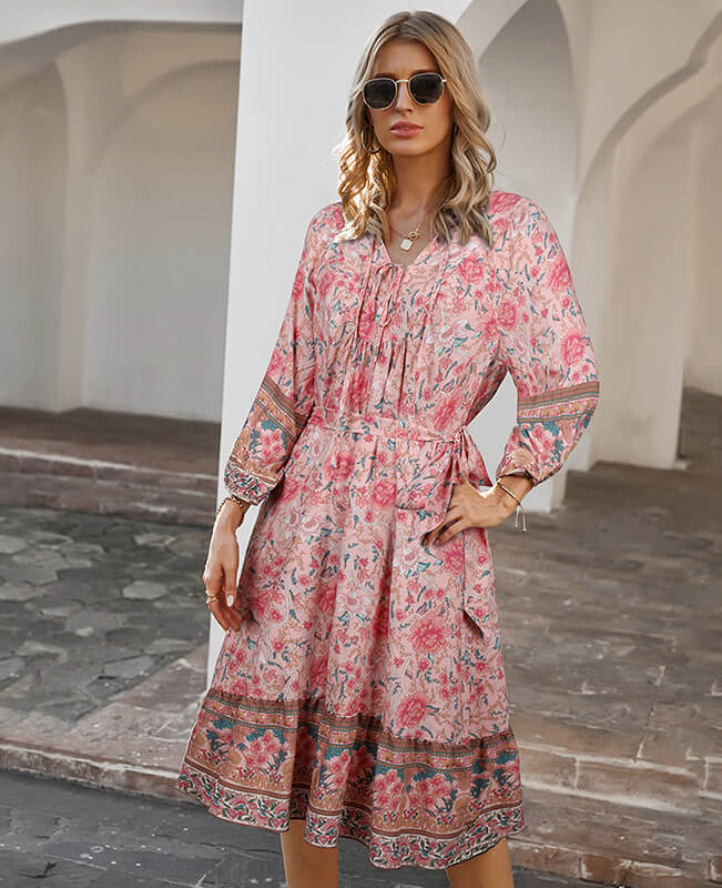 Floral Print Boho Dresses | Seamido