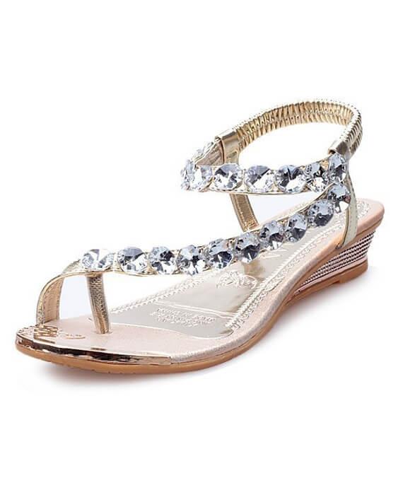 rhinestone wedge sandals