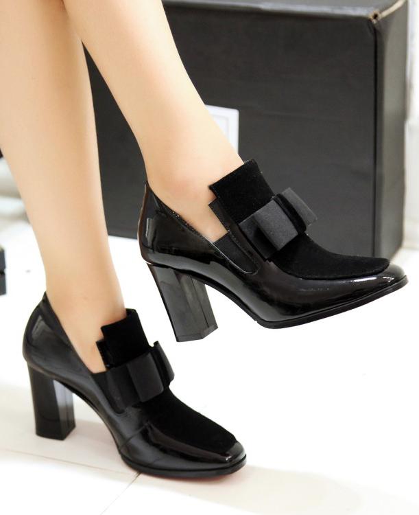 high heel leather shoes