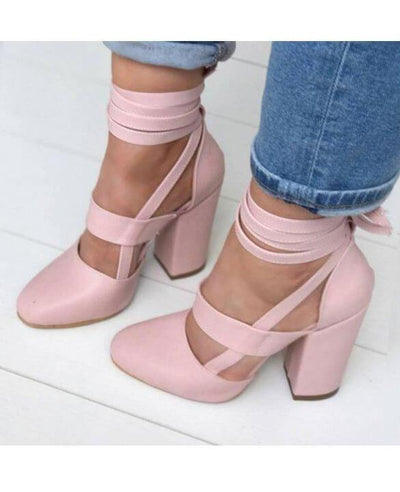 pink thick heels