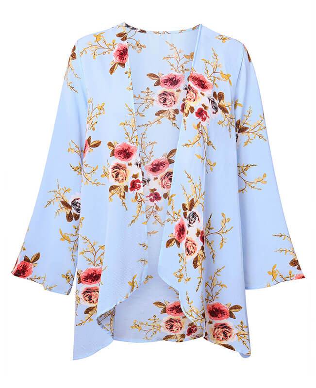 Chiffon Loose Floral Kimono Cardigan| Women's Kimono Cardigan| Seamido