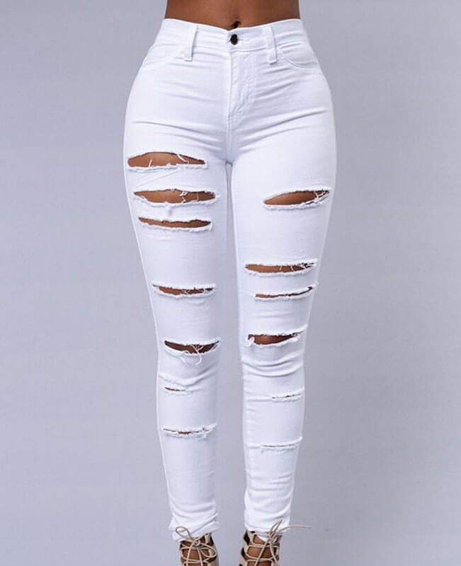 cute ripped skinny jeans