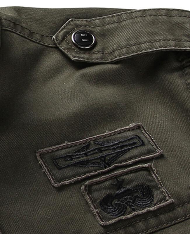 Stand Collar Washed Cotton Army Jacket | Seamido