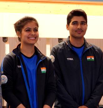 Manu Bhaker and Saurabh Chaudhary