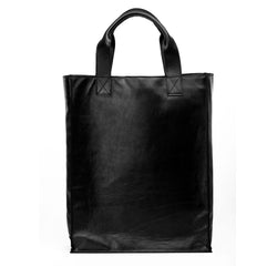 black real leather bag