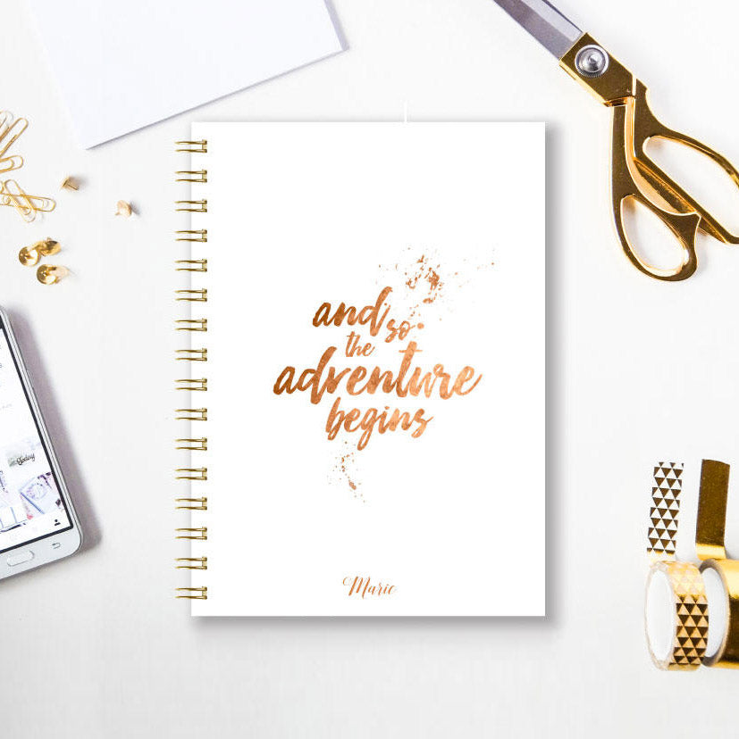 Agenda Con Nome Personalizzato And So The Adventure Begins Dust Rose