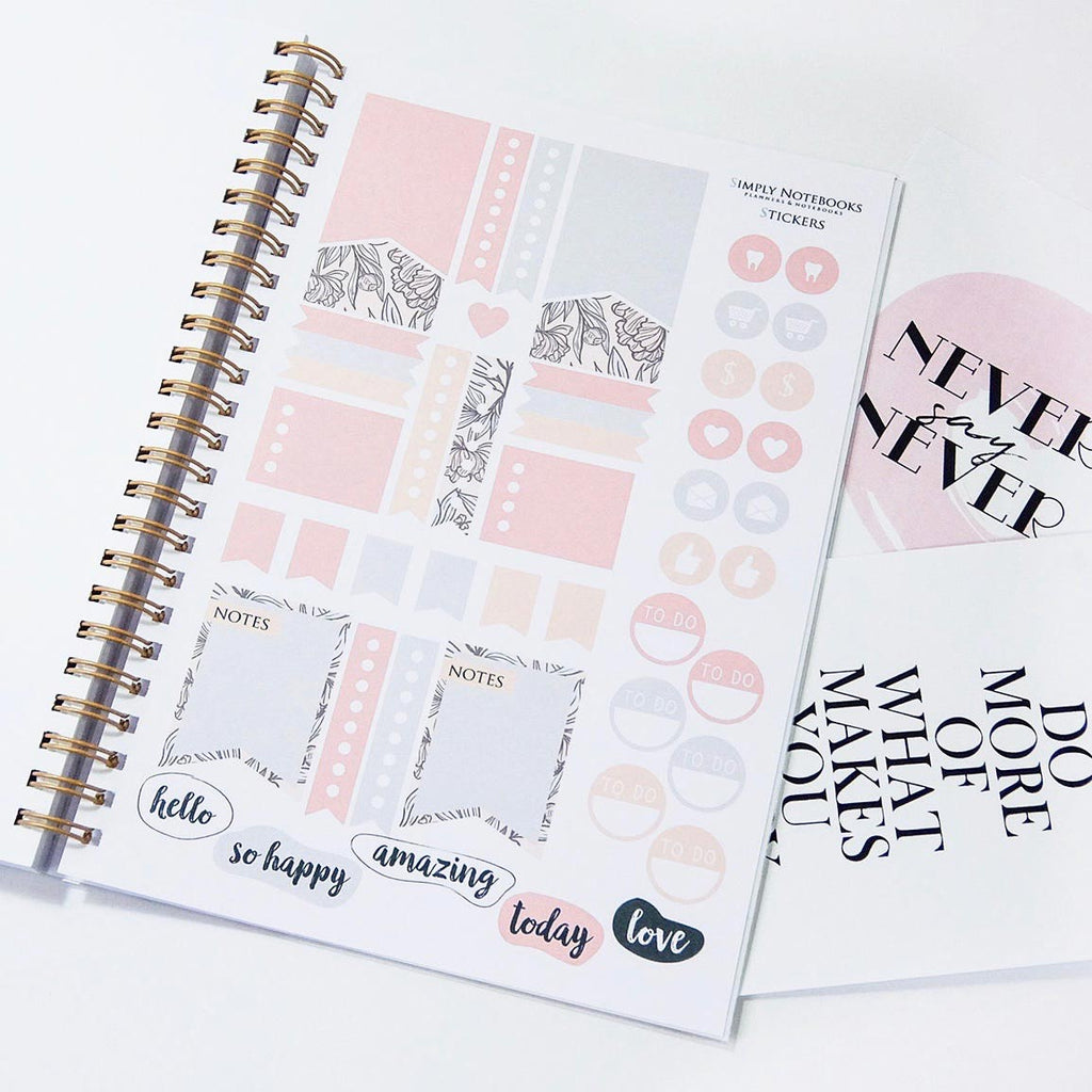 Agenda Con Nome Personalizzato Fantasia Watercolor Roses Dust Rose