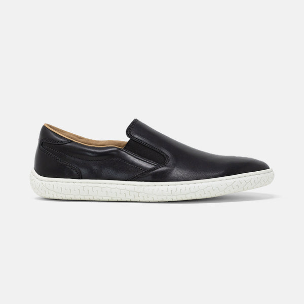 Men's Top Grain Leather Slipstream Slip On Shoe - Black (White Sole ...