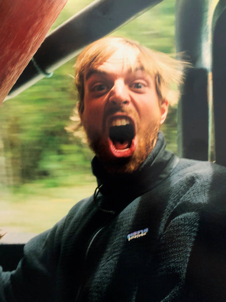 Riding Canadian (in the back of a pick-up stuffed under a bunch of kayaks) in Chile's Patagonia region circa 2001