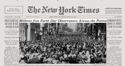 New york times front page earth day 